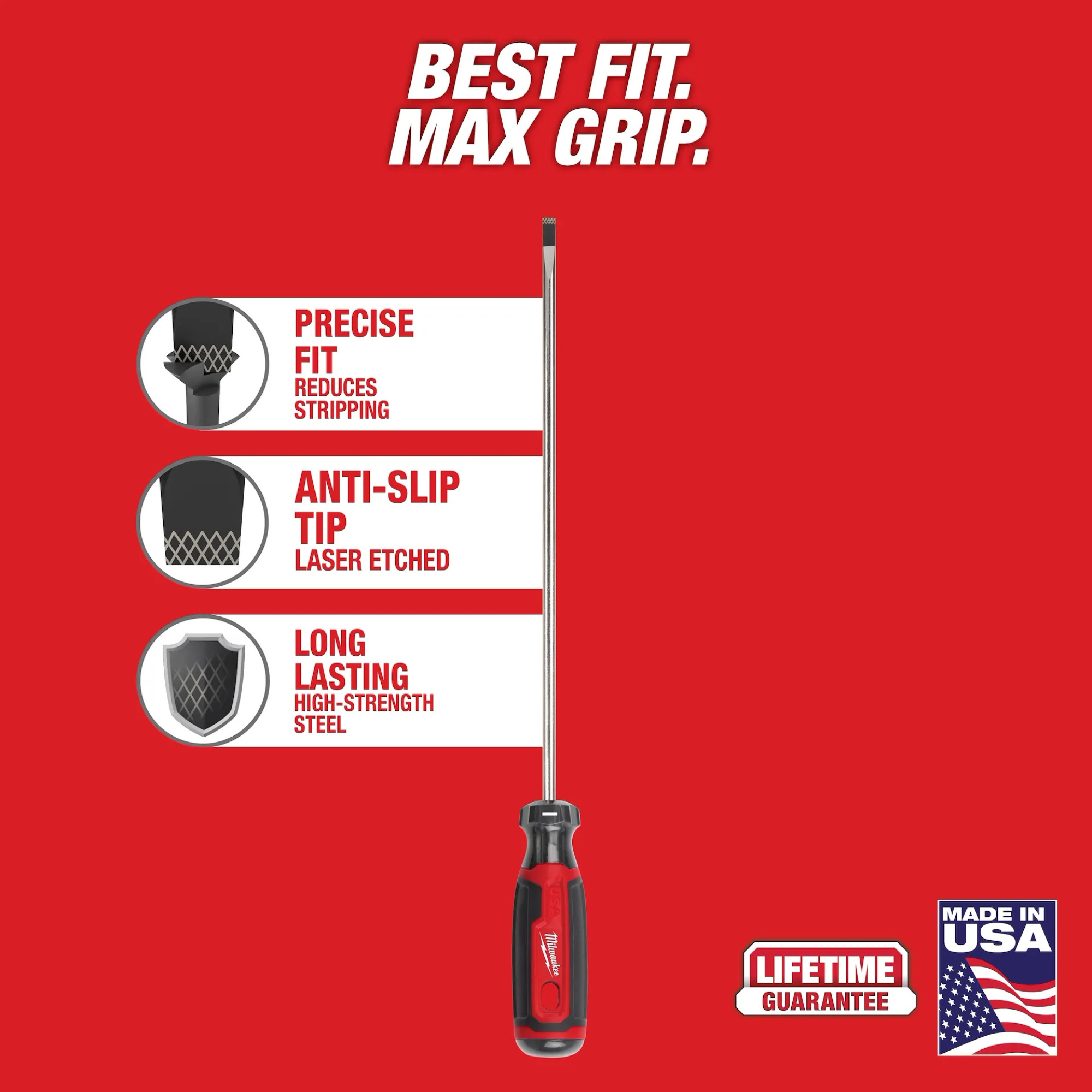 Milwaukee 2 PC. 10" Cushion Grip Screwdriver Set from Columbia Safety